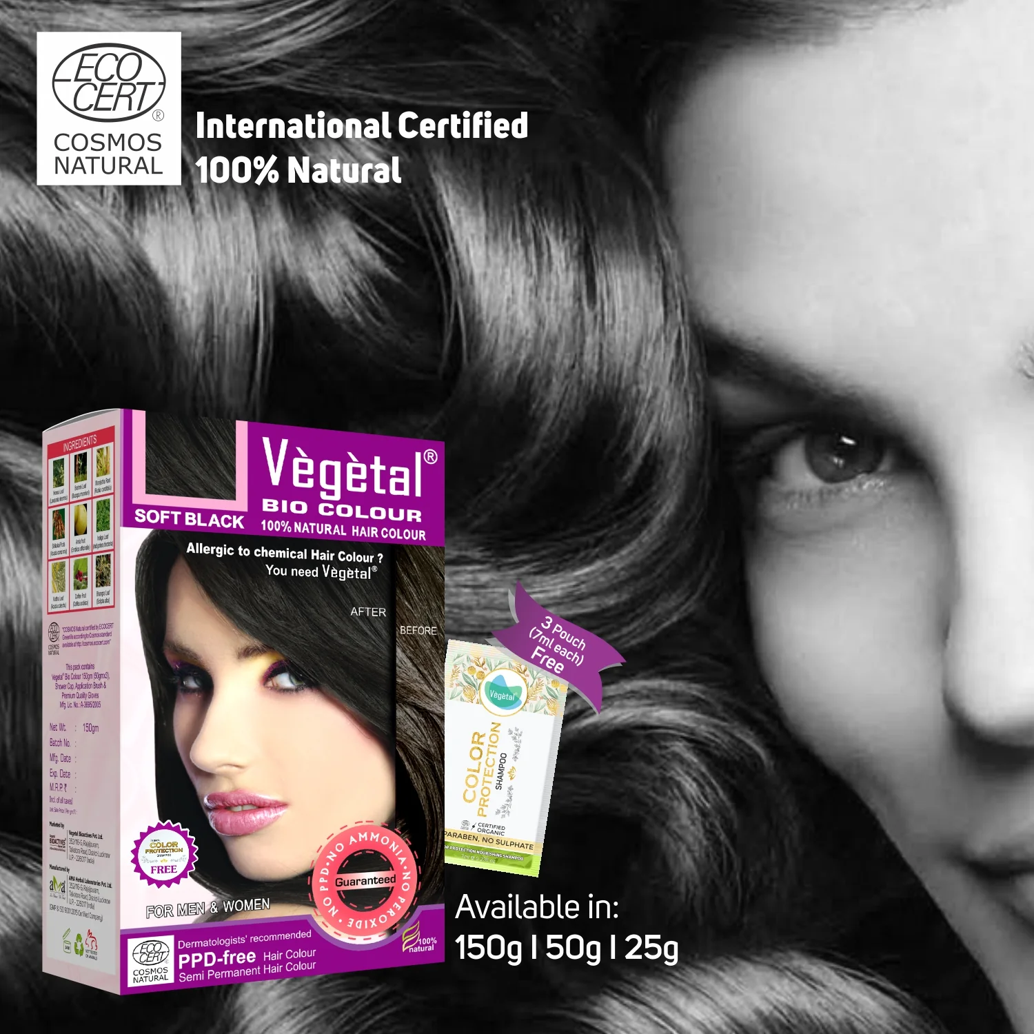 Vegetal Bio Colour Soft Black - PPD and Ammonia Free Hair Colour - Image 3
