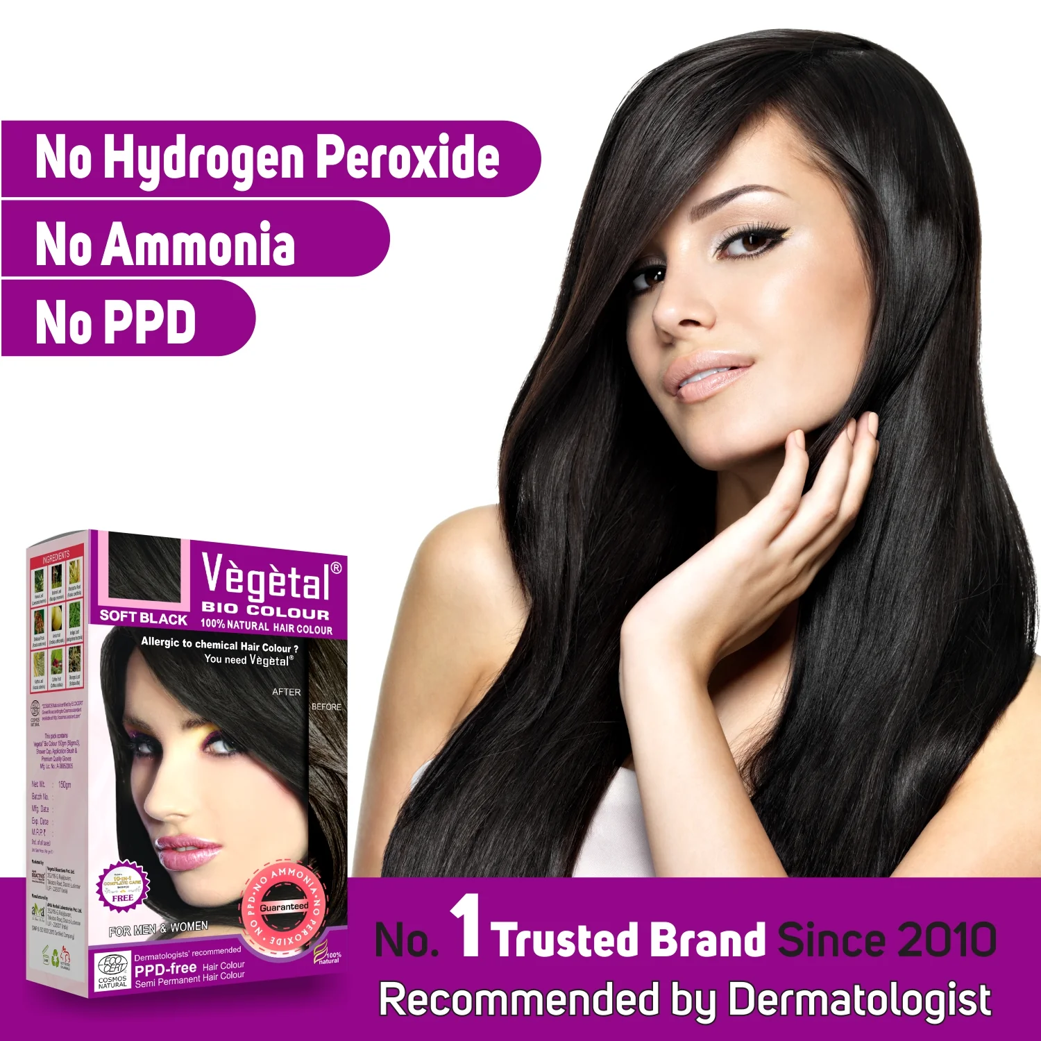 Vegetal Bio Colour Soft Black - PPD and Ammonia Free Hair Colour - Image 6